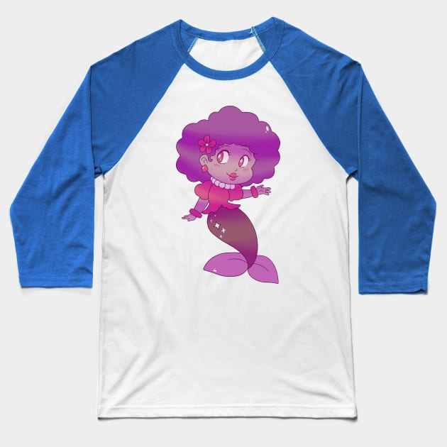 Little Purple Mermaid Baseball T-Shirt by saradaboru